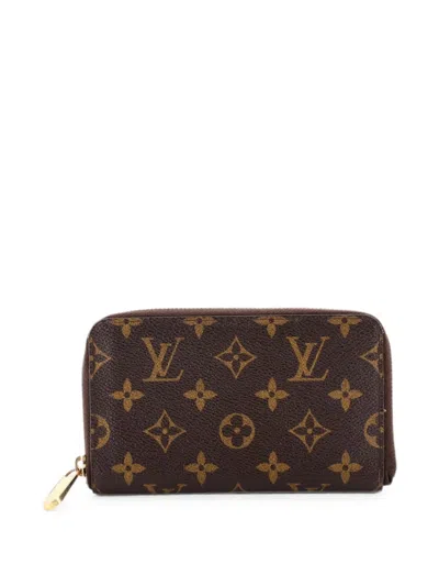 Pre-owned Louis Vuitton Zippy Compact Wallet Monogram Canvas Small Wallets In Brown