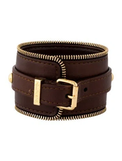 Pre-owned Louis Vuitton Zippy Cuff Bracelet, 6.5" In Brown