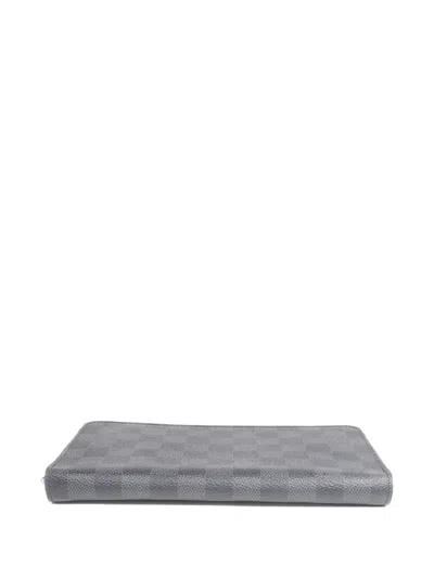 Pre-owned Louis Vuitton Zippy Damier Graphite Wallet In Black