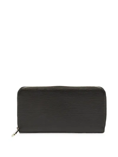 Pre-owned Louis Vuitton Zippy Epi-leather Wallet In Black
