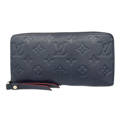 Pre-owned Louis Vuitton Zippy Leather Wallet () In Blue