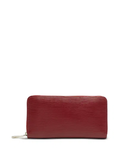 Pre-owned Louis Vuitton Zippy Leather Wallet In Red