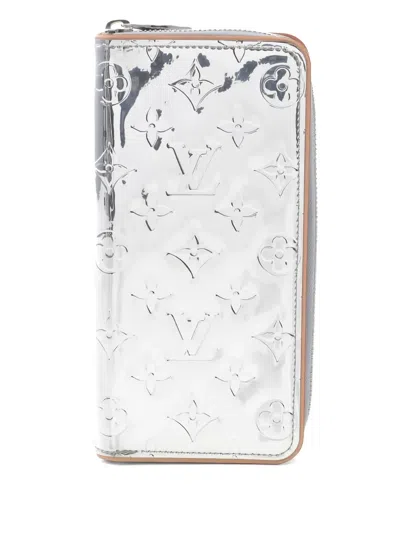 Pre-owned Louis Vuitton Zippy Monogram-debossed Zip Wallet In Silver