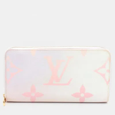 Pre-owned Louis Vuitton Zippy Monogram Pastel Coated Canvas Long Wallet In Multi