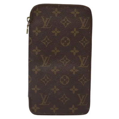 Pre-owned Louis Vuitton Zippy Organizer Brown Canvas Wallet  ()