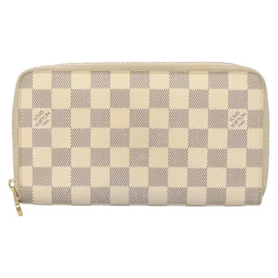 Pre-owned Louis Vuitton Zippy Organizer Canvas Wallet () In White