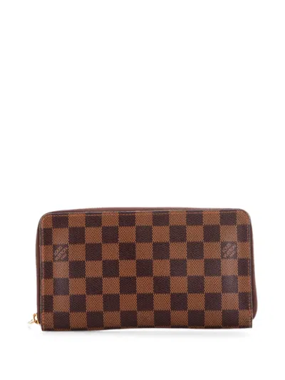 Pre-owned Louis Vuitton Zippy Organizer Damier Small Wallets In Brown
