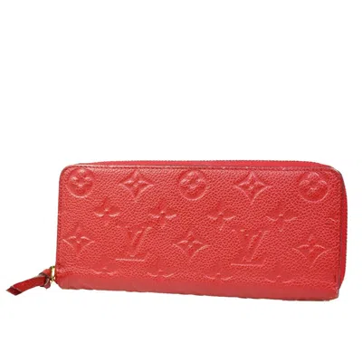 Pre-owned Louis Vuitton Portefeuille Clémence Red Leather Wallet  ()
