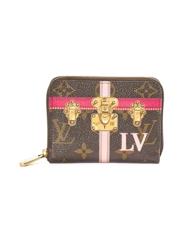 Pre-owned Louis Vuitton Zippy Summer Trunks Monogram Wallet In Grey