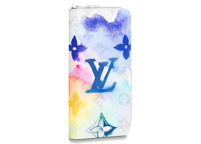 Pre-owned Louis Vuitton Zippy Vertical Wallet Monogram Watercolor