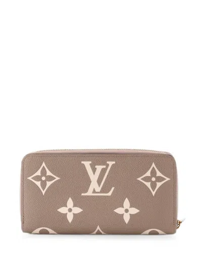 Pre-owned Louis Vuitton Zippy Wallet Bicolor Monogram Empreinte Giant Small Wallets In Neutral