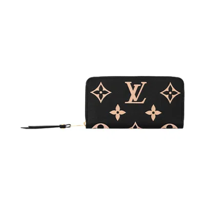 Pre-owned Louis Vuitton Zippy Wallet 'black/beige Monogram Embossed Empreinte Cowhide Leather' | Women's Size