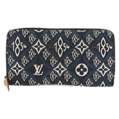 Pre-owned Louis Vuitton Zippy Wallet Blue Canvas Wallet  ()