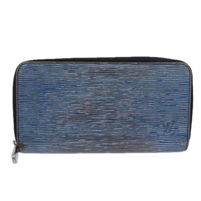 Pre-owned Louis Vuitton Zippy Wallet Blue Leather Wallet  ()