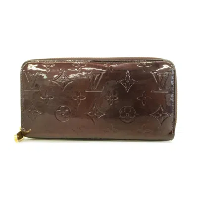 Pre-owned Louis Vuitton Zippy Wallet Brown Patent Leather Wallet  ()