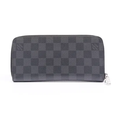 Pre-owned Louis Vuitton Zippy Wallet Damier Coated Canvas In Black