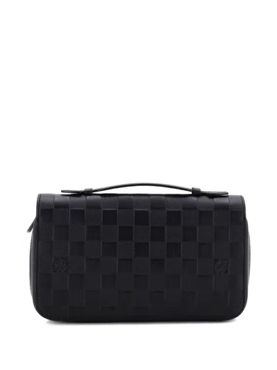 Pre-owned Louis Vuitton Zippy Wallet Damier Infini Leather Xl Small Wallets In Black