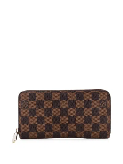 Pre-owned Louis Vuitton Zippy Wallet Damier Small Wallets In Brown