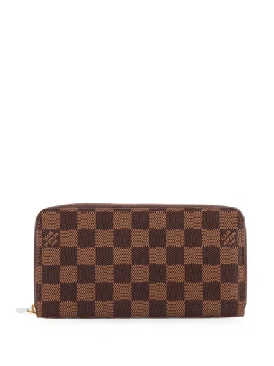 Pre-owned Louis Vuitton Zippy Wallet Damier Small Wallets In Brown