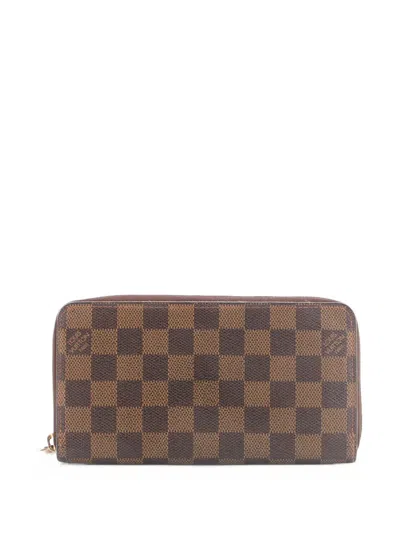 Pre-owned Louis Vuitton Zippy Wallet Damier Small Wallets In Brown