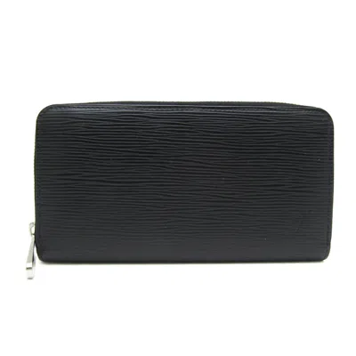 Pre-owned Louis Vuitton Zippy Wallet Leather Wallet () In Black