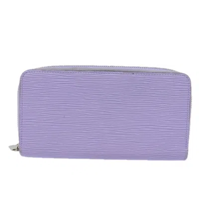 Pre-owned Louis Vuitton Zippy Wallet Leather Wallet () In Purple