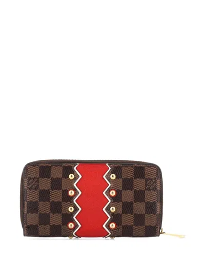Pre-owned Louis Vuitton Zippy Wallet Limited Edition Damier Karakoram Small Wallets In Brown