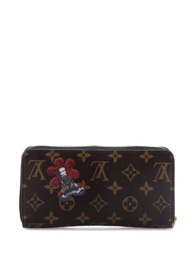 Pre-owned Louis Vuitton Zippy Wallet Limited Edition Kabuki Monogram Canvas Small Wallets In Brown