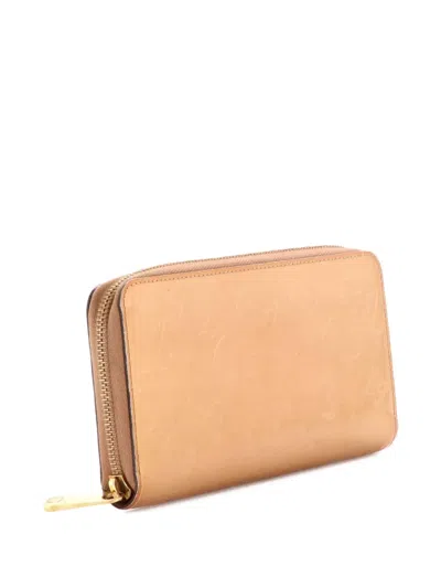 Pre-owned Louis Vuitton Zippy Wallet Limited Edition Metallic Monogram Vernis Small Wallets In Gold