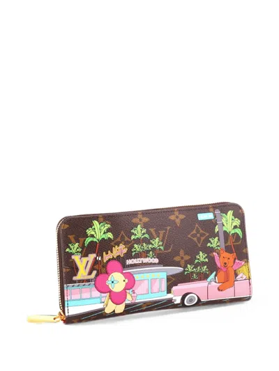 Pre-owned Louis Vuitton Zippy Wallet Limited Edition Vivienne Xmas Monogram Canvas Small Wallets In Brown