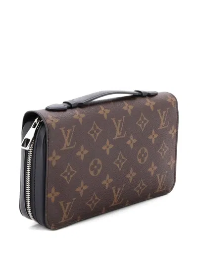 Pre-owned Louis Vuitton Zippy Wallet Macassar Monogram Canvas Xl Small Wallets In Brown