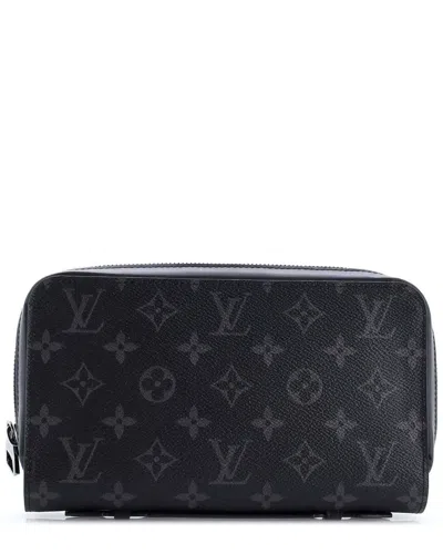 Pre-owned Louis Vuitton Zippy Wallet Monogram Eclipse Canvas Xl (authentic Pre-loved)