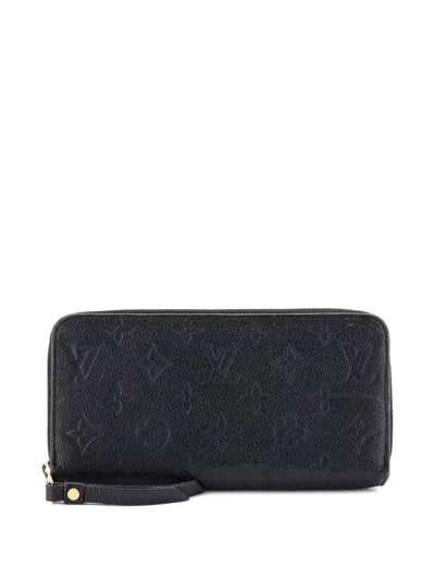 Pre-owned Louis Vuitton Zippy Wallet Monogram Empreinte Leather Small Wallets In Black