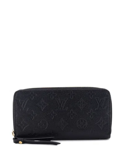 Pre-owned Louis Vuitton Zippy Wallet Monogram Empreinte Leather Small Wallets In Black