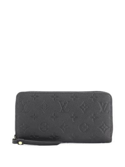 Pre-owned Louis Vuitton Zippy Wallet Monogram Empreinte Leather Small Wallets In Black