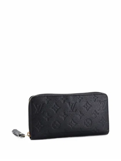 Pre-owned Louis Vuitton Zippy Wallet Monogram Empreinte Leather Small Wallets In Black
