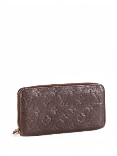Pre-owned Louis Vuitton Zippy Wallet Monogram Empreinte Leather Small Wallets In Brown