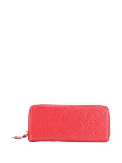 Pre-owned Louis Vuitton Zippy Wallet Monogram Empreinte Leather Small Wallets In Red