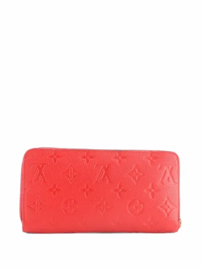 Pre-owned Louis Vuitton Zippy Wallet Monogram Empreinte Leather Small Wallets In Red