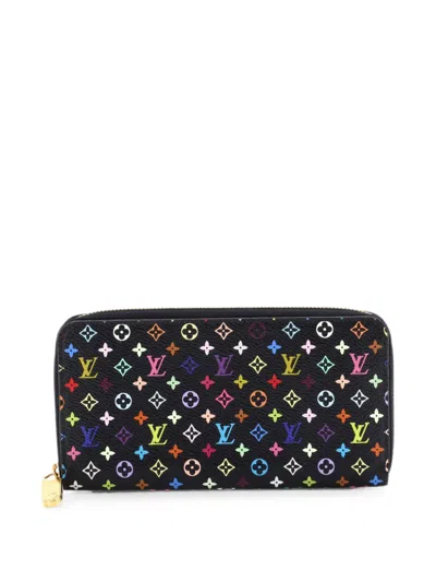 Pre-owned Louis Vuitton Zippy Wallet Monogram Multicolor Small Wallets In Black