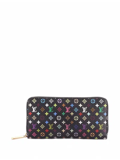 Pre-owned Louis Vuitton Zippy Wallet Monogram Multicolor Small Wallets In Black