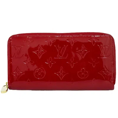Pre-owned Louis Vuitton Zippy Wallet Patent Leather Wallet () In Red