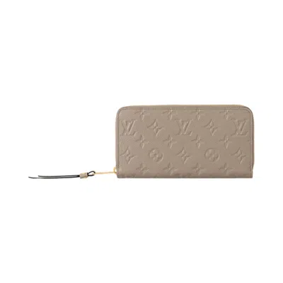 Pre-owned Louis Vuitton Zippy Wallet 'tourterelle Beige Monogram Embossed Empreinte Cowhide Leather' | Tan | W In Brown