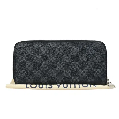 Pre-owned Louis Vuitton Zippy Wallet Vertical Canvas Wallet () In Black