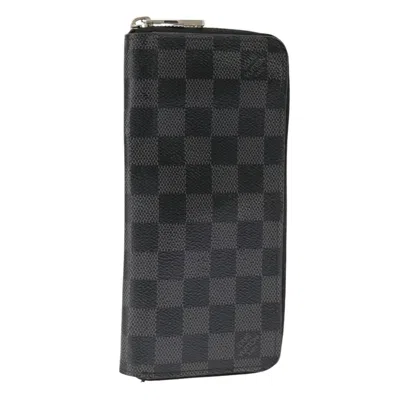 Pre-owned Louis Vuitton Zippy Wallet Vertical Damier Graphite Gray Canvas Wallets Accessory ()