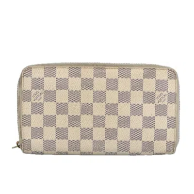 Pre-owned Louis Vuitton Zippy Wallet White Canvas Wallet  ()