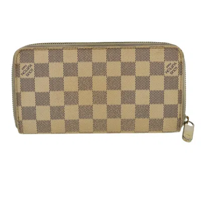 Pre-owned Louis Vuitton Zippy Wallet White Canvas Wallet  ()