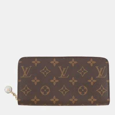 Pre-owned Louis Vuitton Zippy Wallet_japan Limited Edition Azur Blue Monogram In Brown