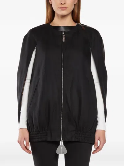 Pre-owned Louis Vuitton Zip-up Cape In Black