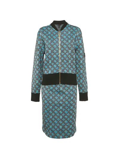 Pre-owned Louis Vuitton Zip-up Jacket And Skirt Set In Blue